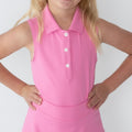 Girls sleeveless polo pink