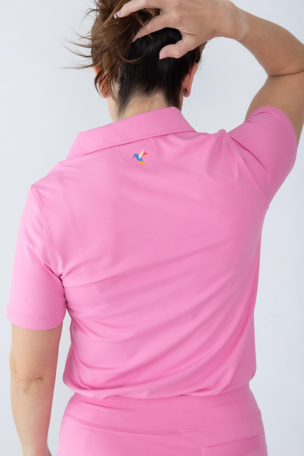 Women's short sleeve polo pink