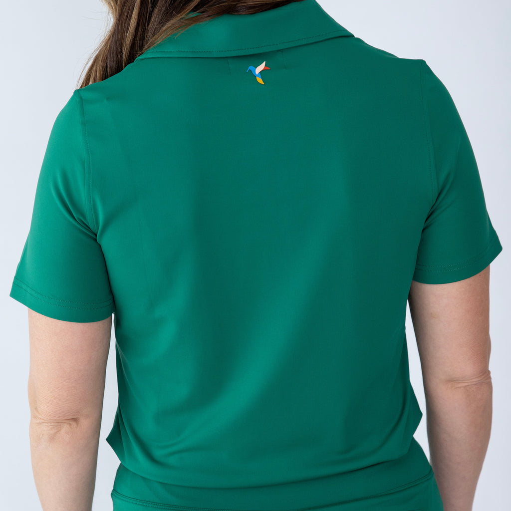 Women's short sleeve polo green