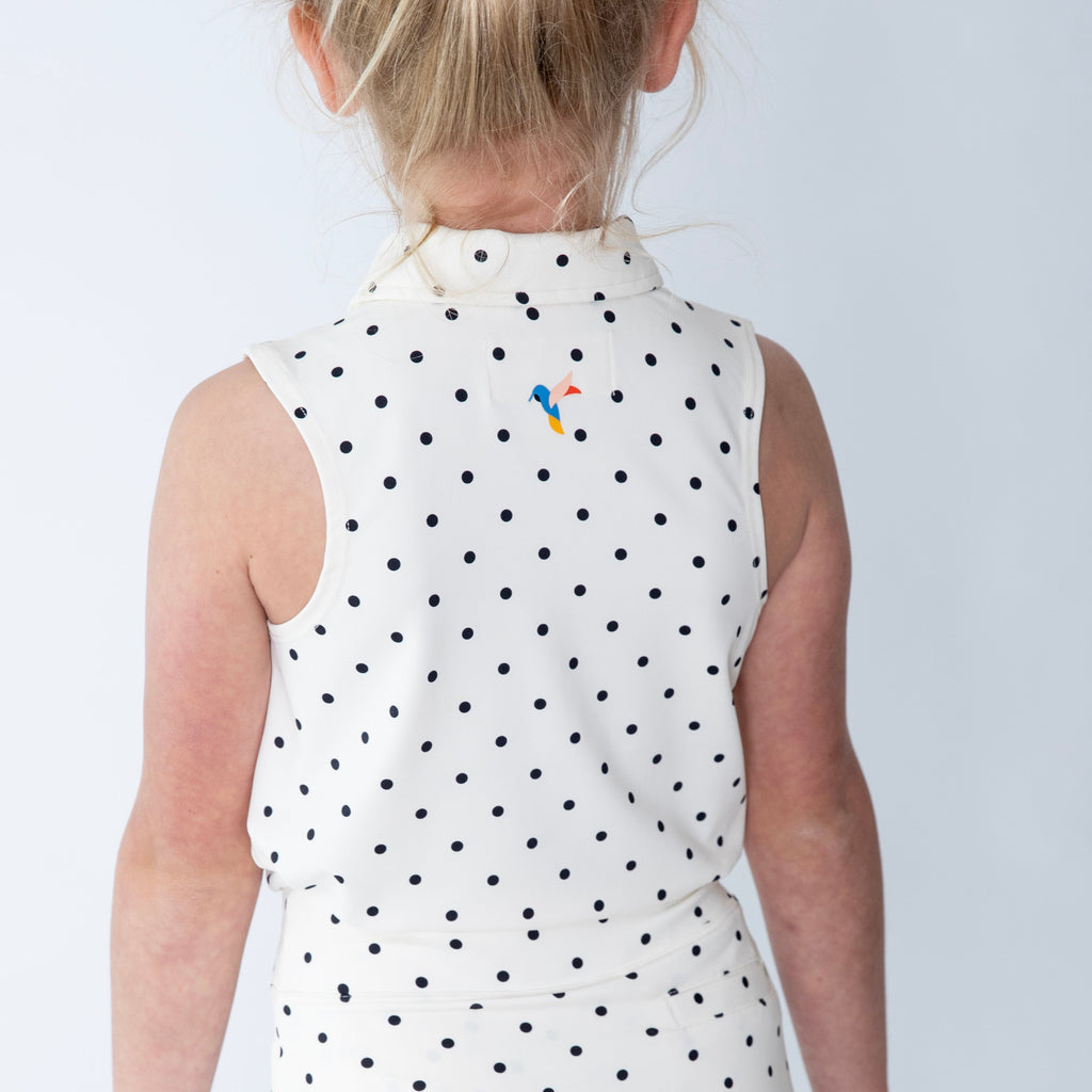 Girls sleeveless polo dot