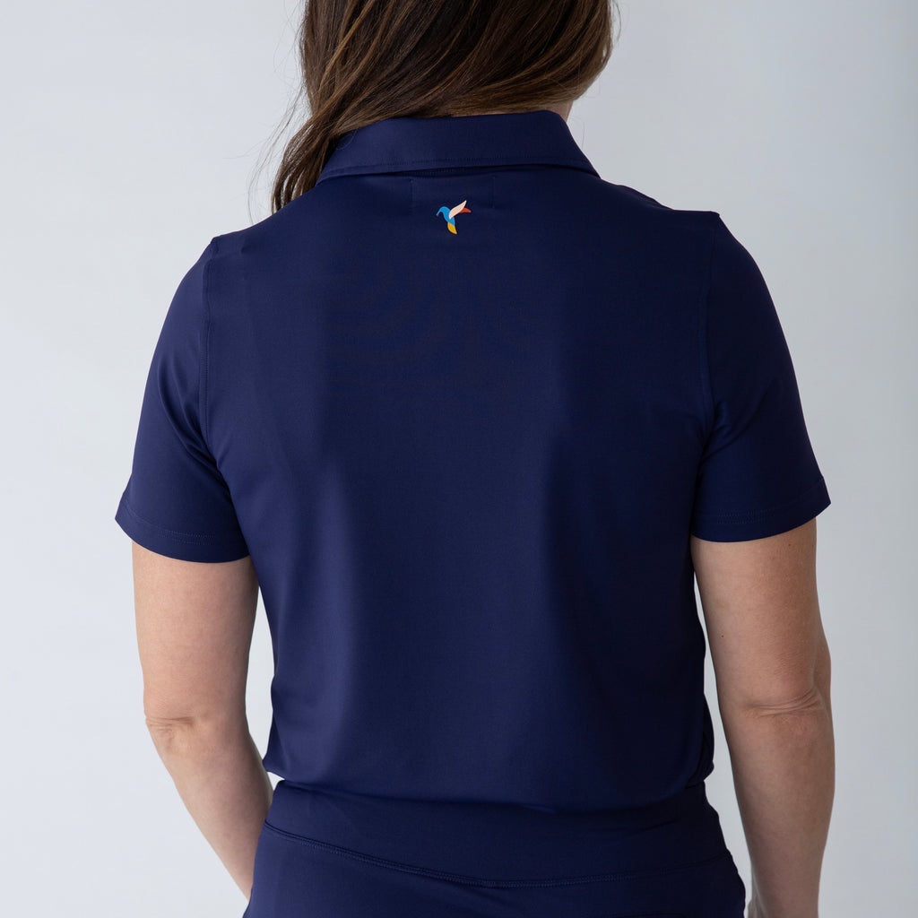 Women's short sleeve polo navy