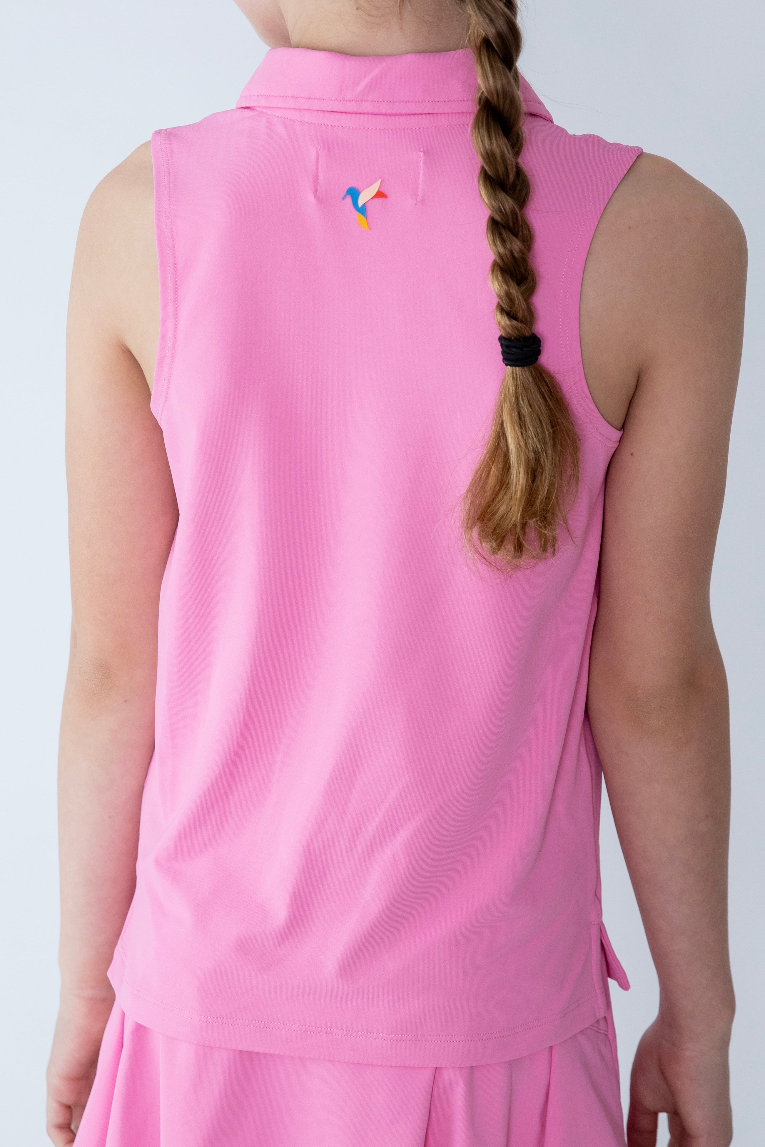 Girls sleeveless polo pink