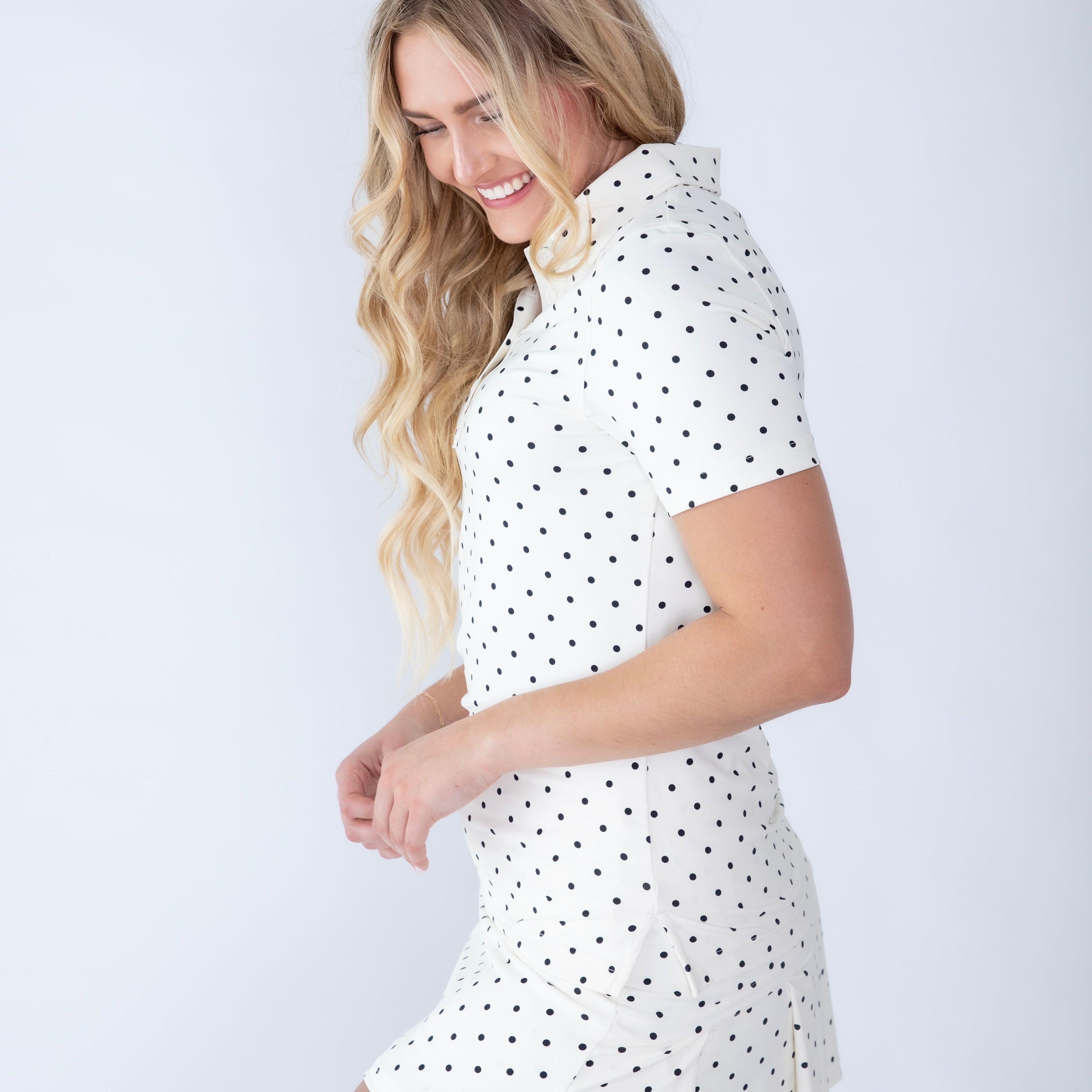 Women's short sleeve polo dot